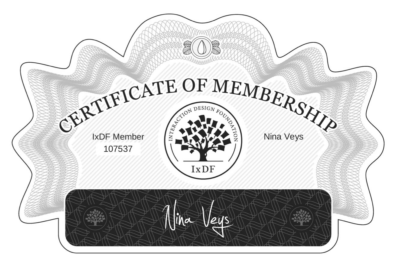Certificate of Membership – Nina Veys
