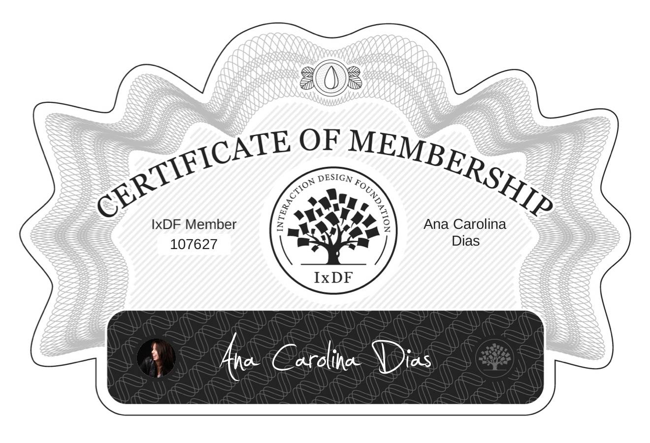 Certificate of Membership – Ana Carolina Dias