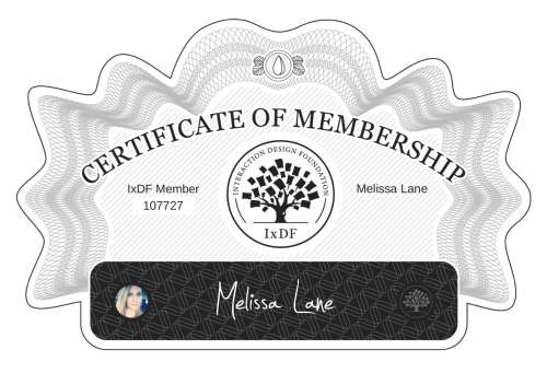 Certificate of Membership – Melissa Lane