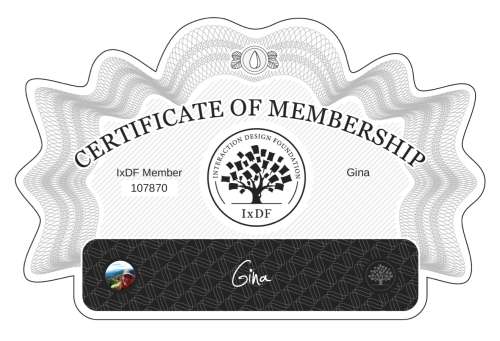 Certificate of Membership – Gina
