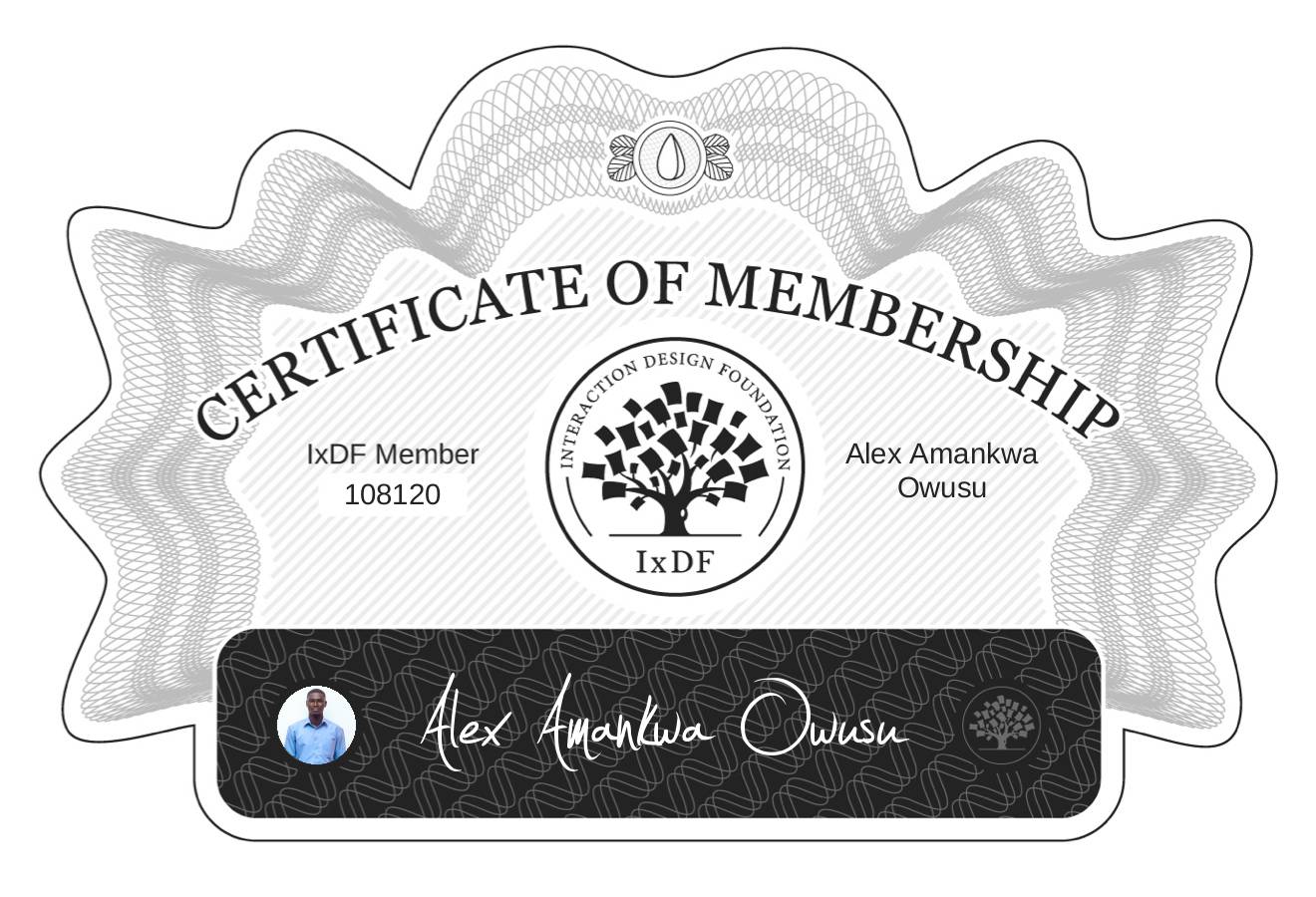 Certificate of Membership – Alex Amankwa Owusu