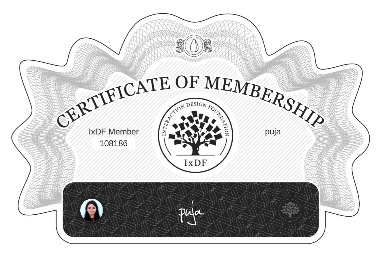 Certificate of Membership – puja