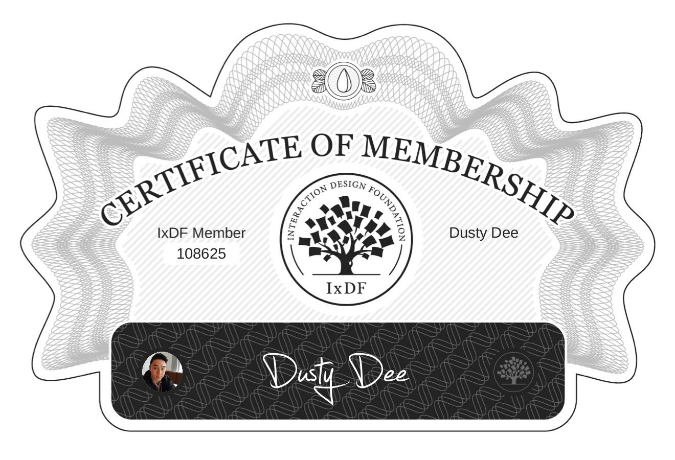 Certificate of Membership – Dusty Dee