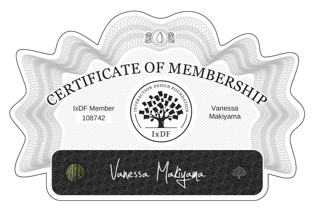Certificate of Membership – Vanessa Makiyama