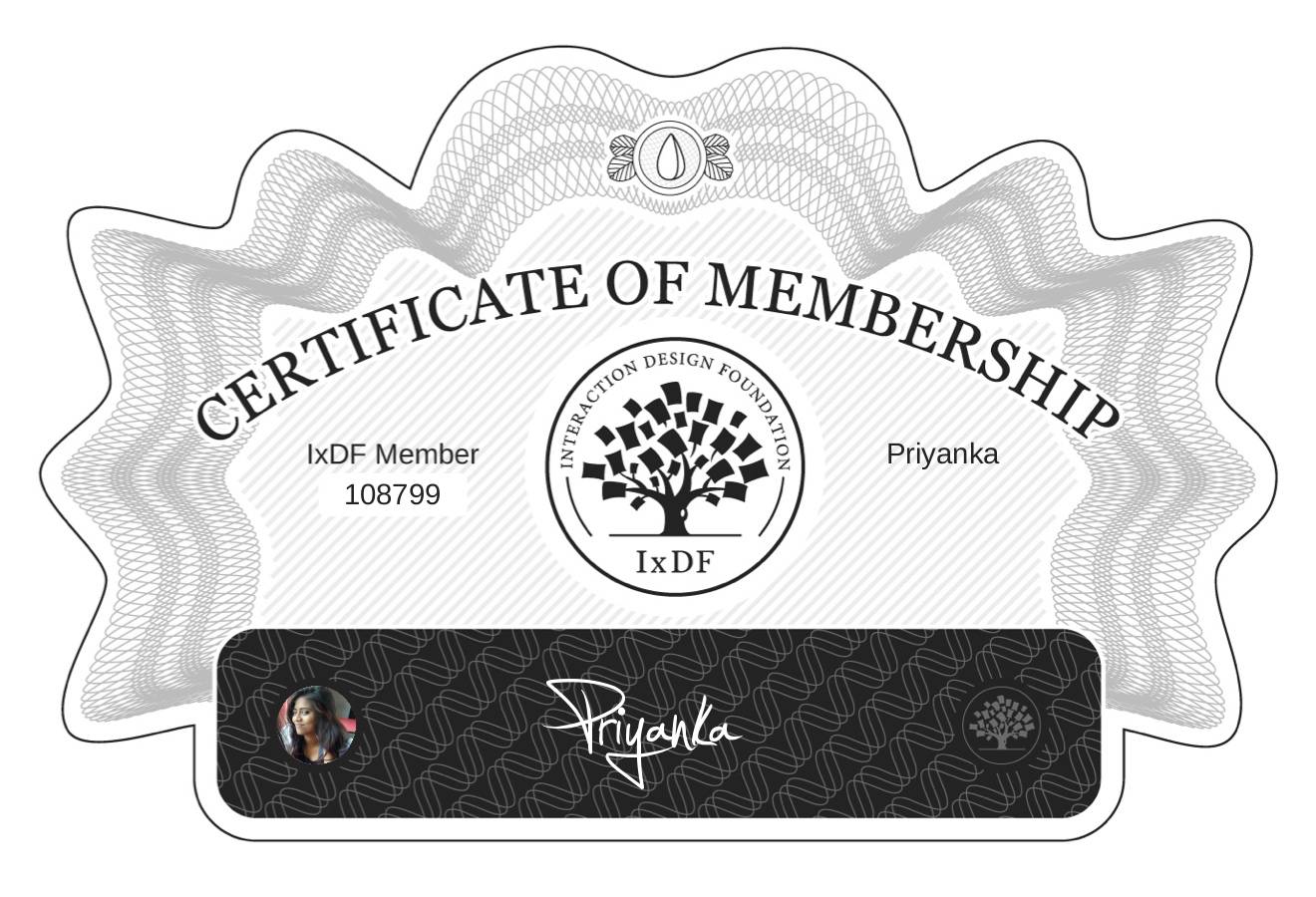 Certificate of Membership – Priyanka