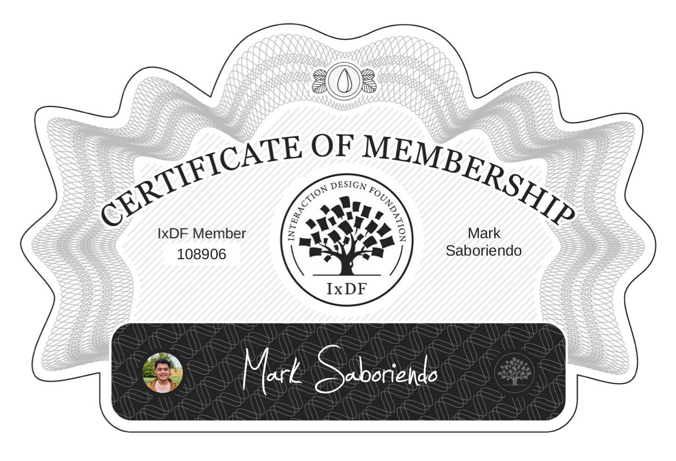 Certificate of Membership – Mark Saboriendo