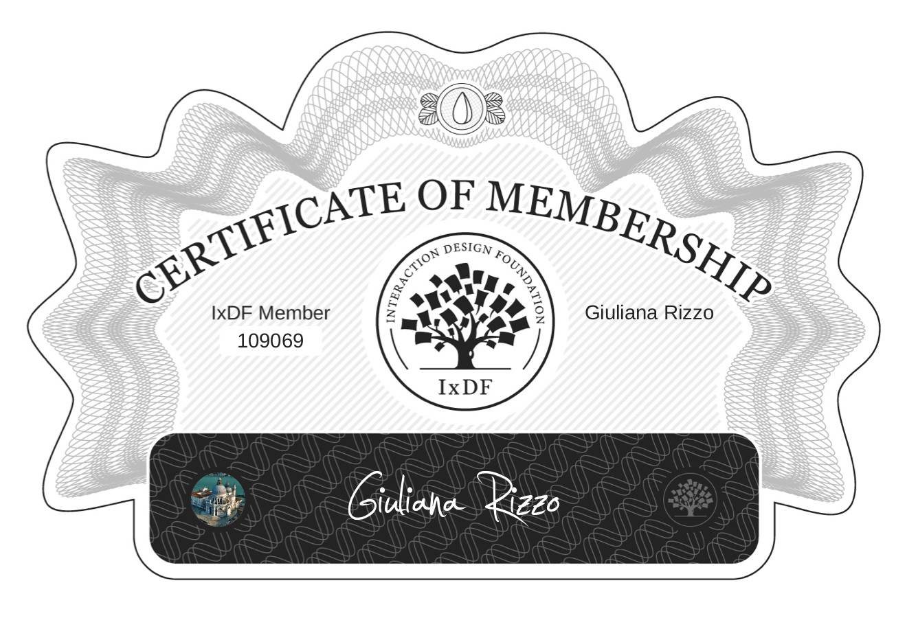 Certificate of Membership – Giuliana Rizzo