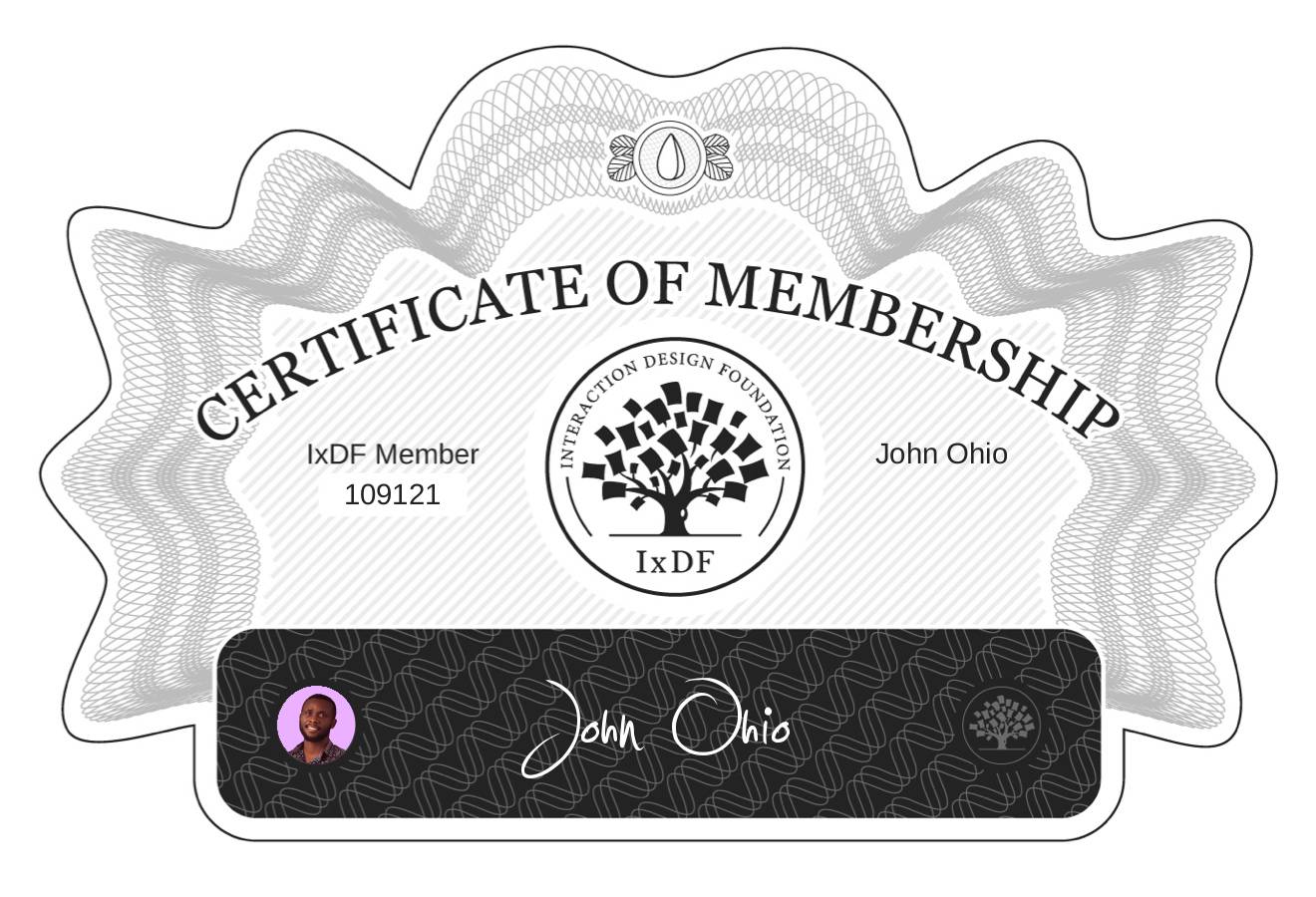 Certificate of Membership – John Ohio
