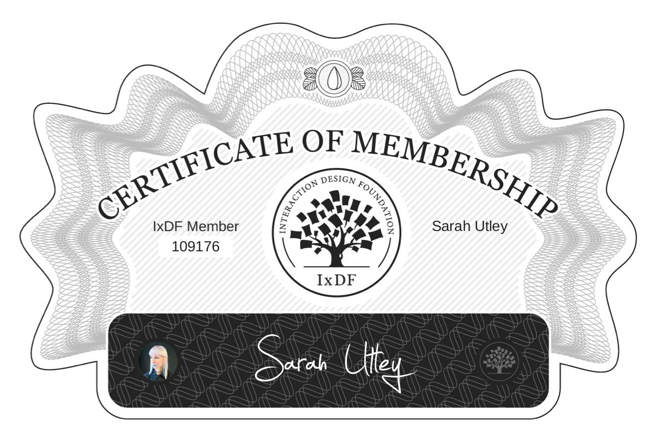 Certificate of Membership – Sarah Utley