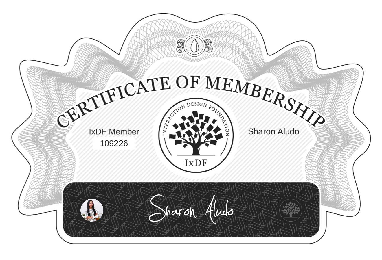 Certificate of Membership – Sharon Aludo