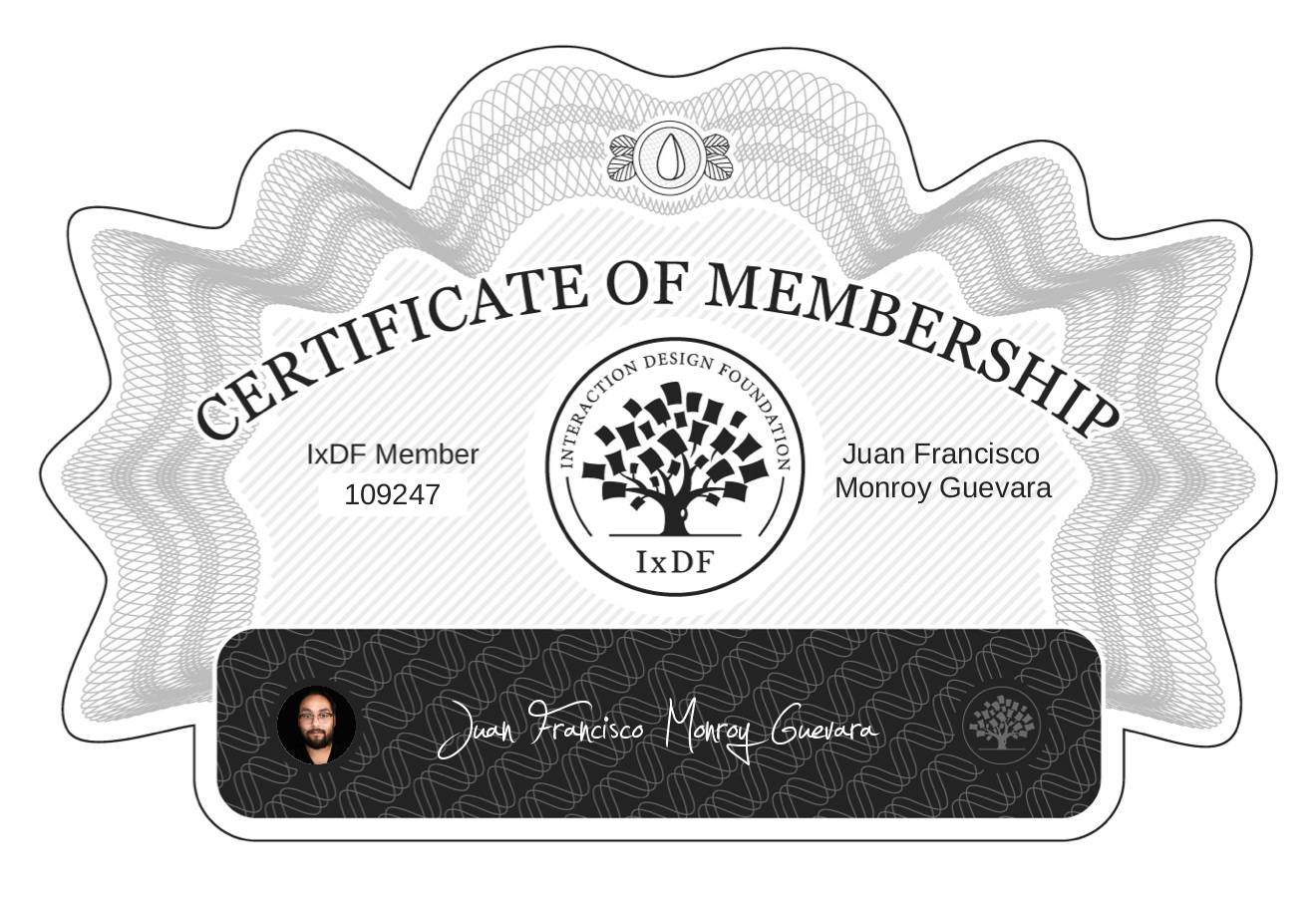 Certificate of Membership – Juan Francisco Monroy Guevara