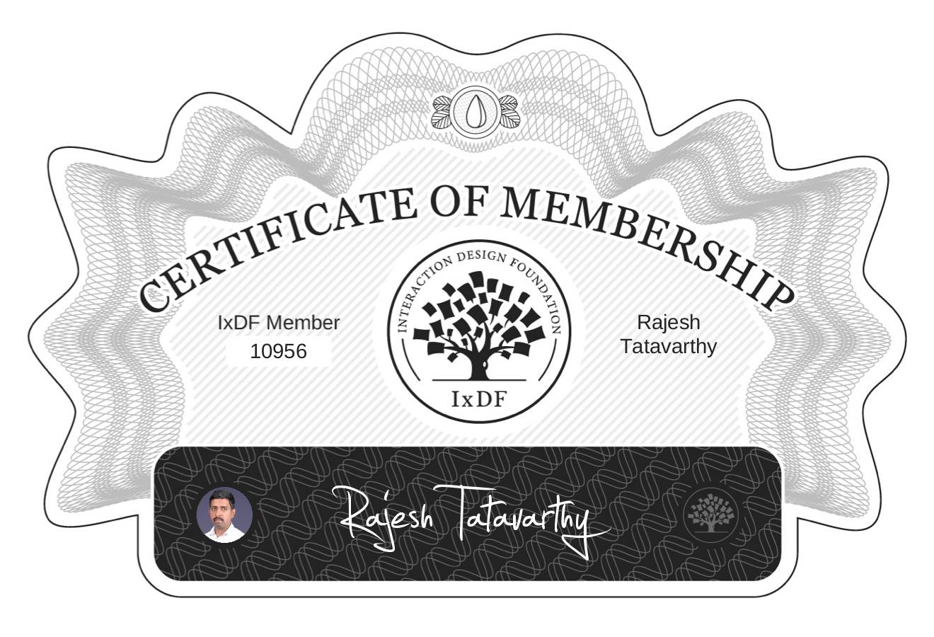Certificate of Membership – Rajesh Tatavarthy