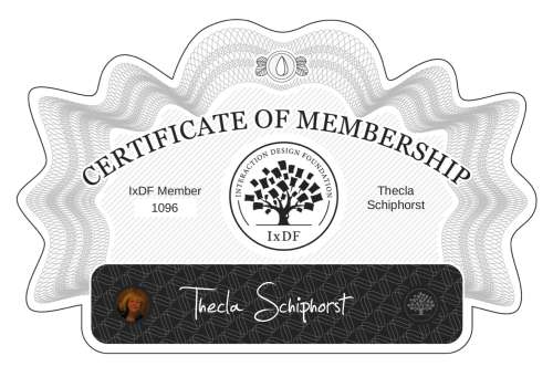 Certificate of Membership – Thecla Schiphorst