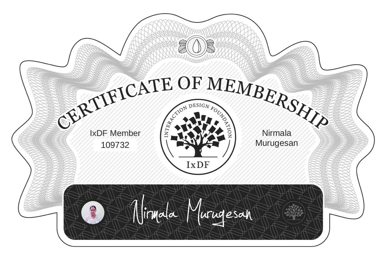 Certificate of Membership – Nirmala Murugesan