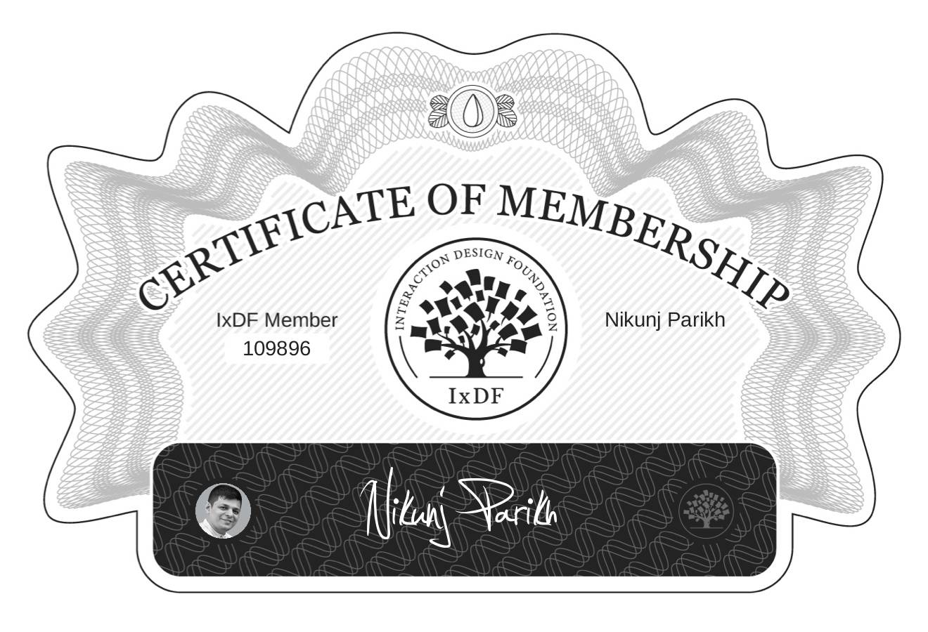 Certificate of Membership – Nikunj Parikh