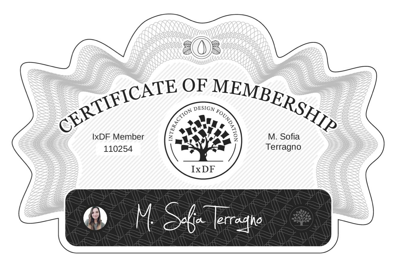 Certificate of Membership – M. Sofia Terragno