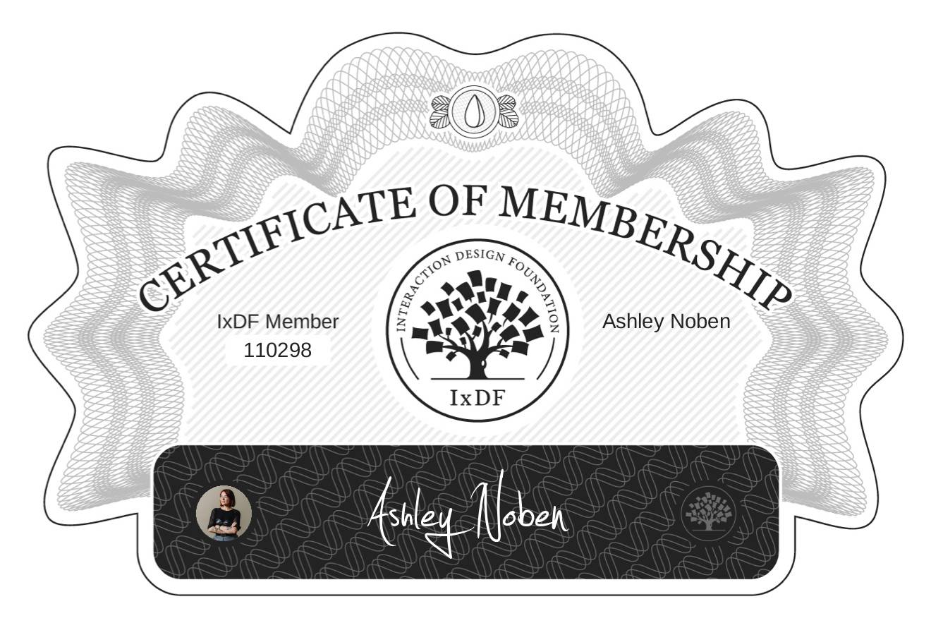 Certificate of Membership – Ashley Noben