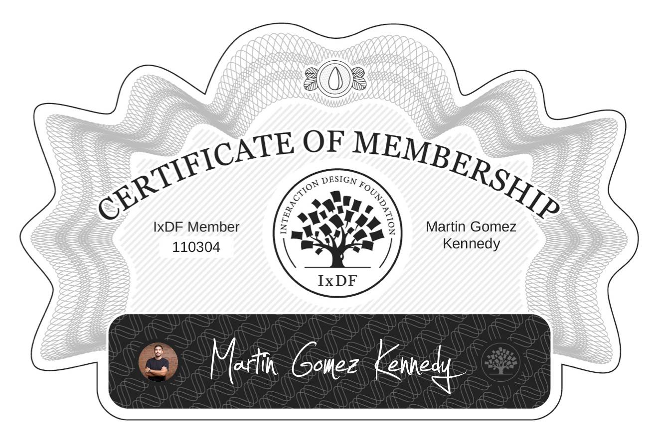 Certificate of Membership – Martin Gomez Kennedy