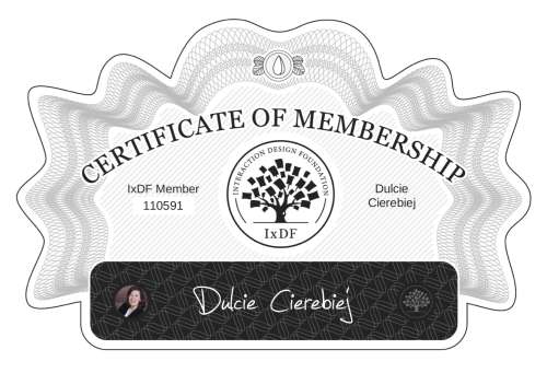 Certificate of Membership – Dulcie Cierebiej