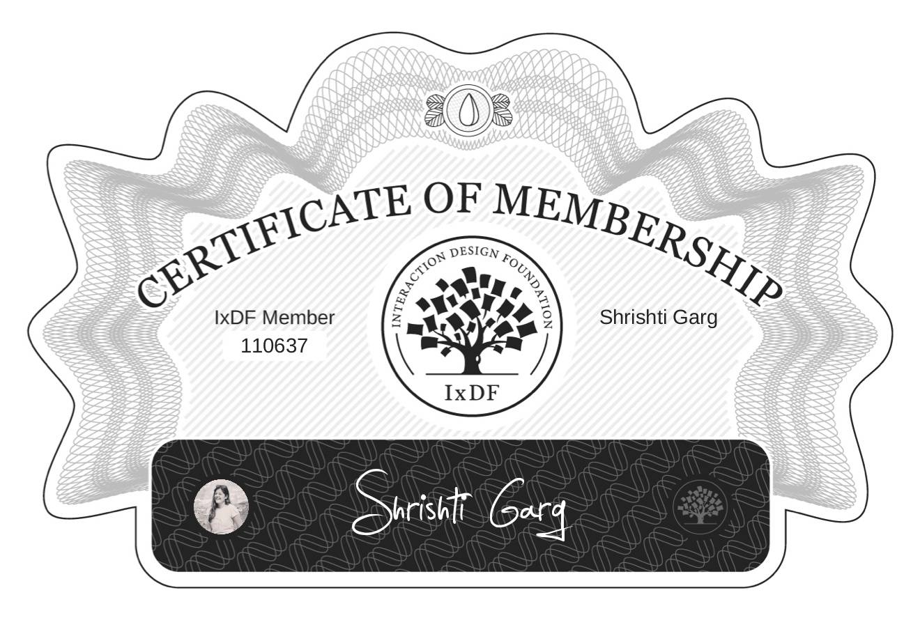 Certificate of Membership – Shrishti Garg