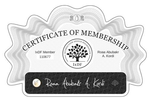 Certificate of Membership – Roaa Abubakr A. Kordi
