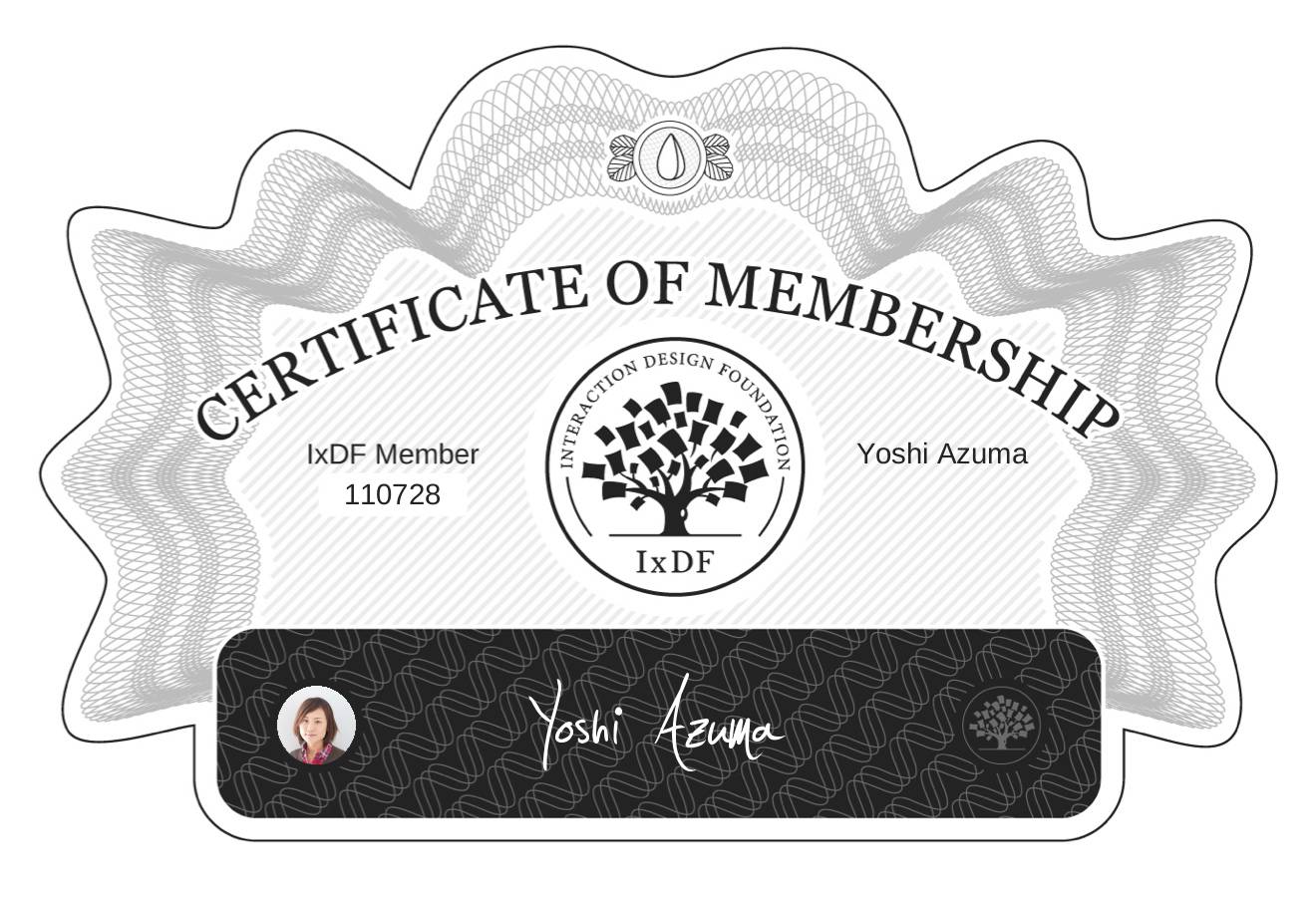 Certificate of Membership – Yoshi Azuma