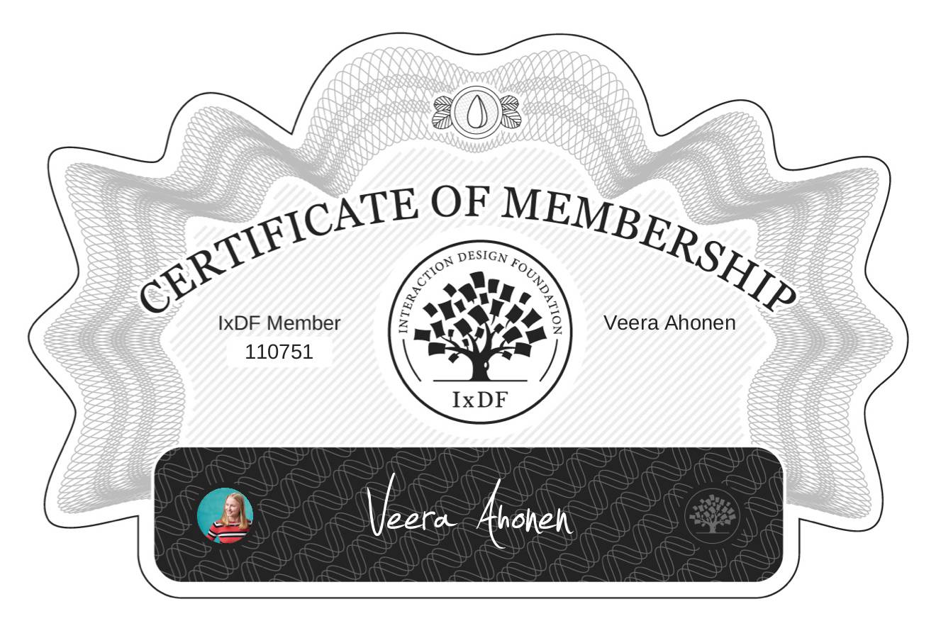 Certificate of Membership – Veera Ahonen