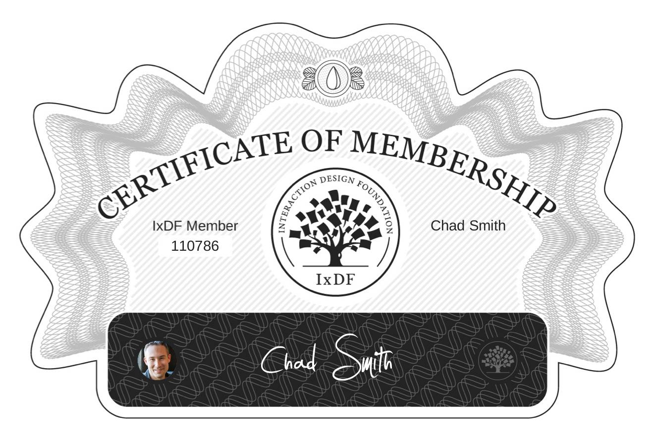 Certificate of Membership – Chad Smith
