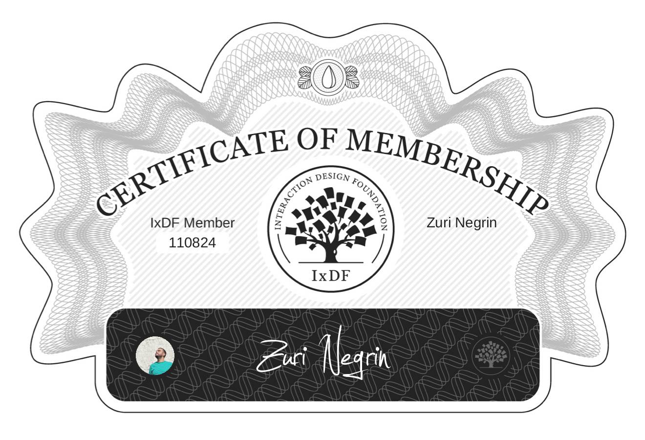 Certificate of Membership – Zuri Negrín