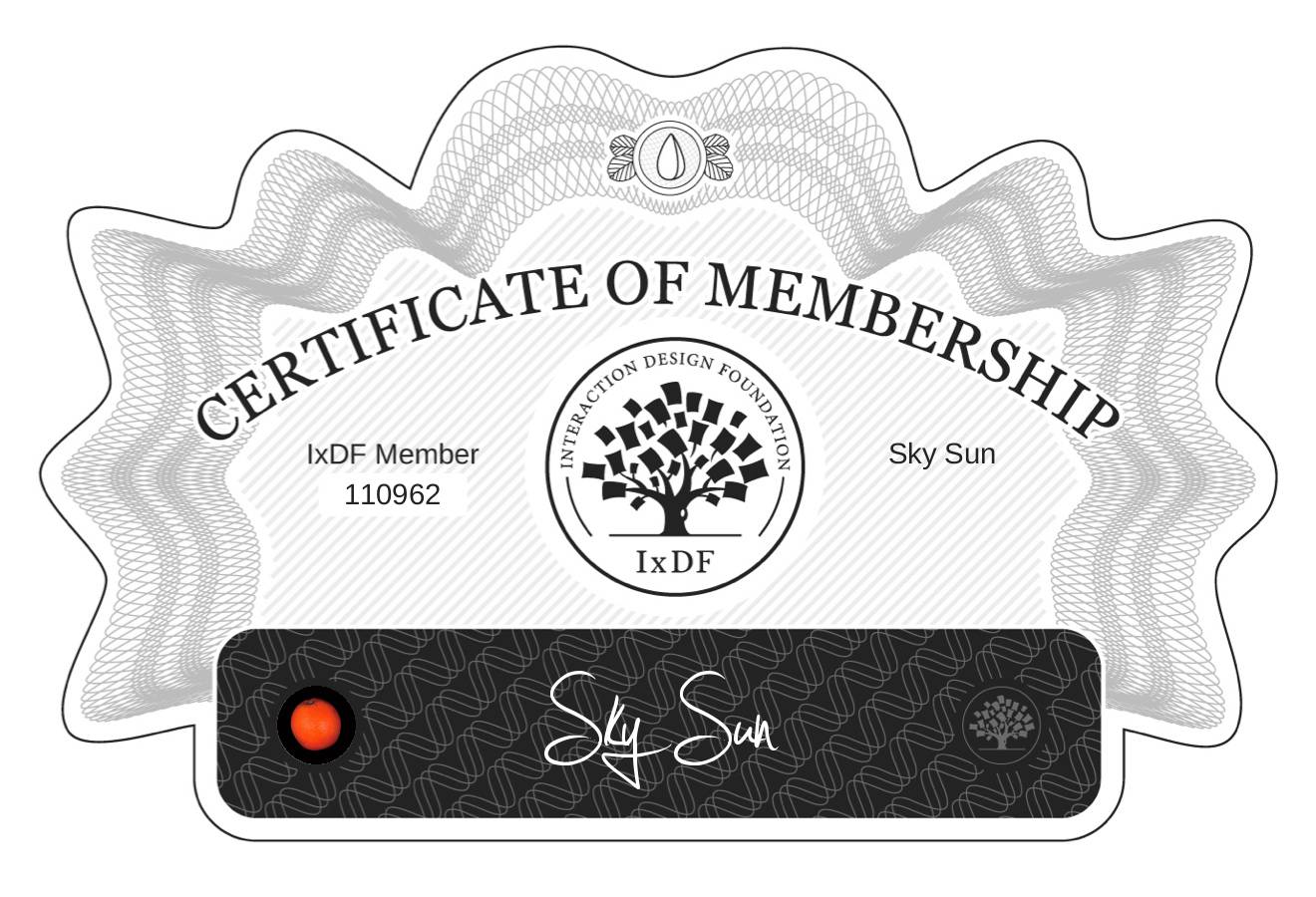 Certificate of Membership – Sky Sun
