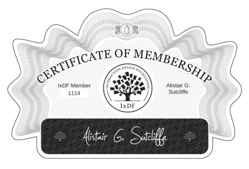 Certificate of Membership – Alistair G. Sutcliffe