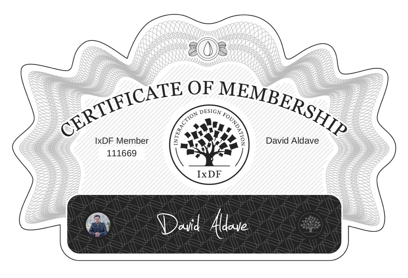 Certificate of Membership – David Aldave