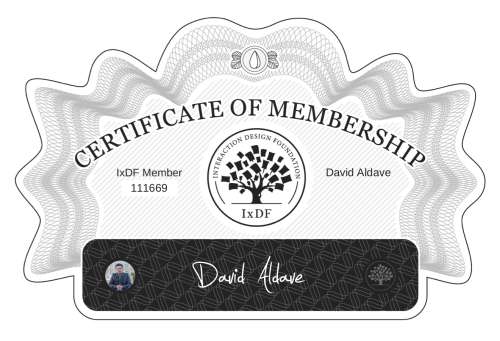 Certificate of Membership – David Aldave