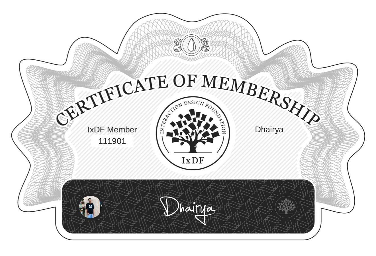 Certificate of Membership – Dhairya