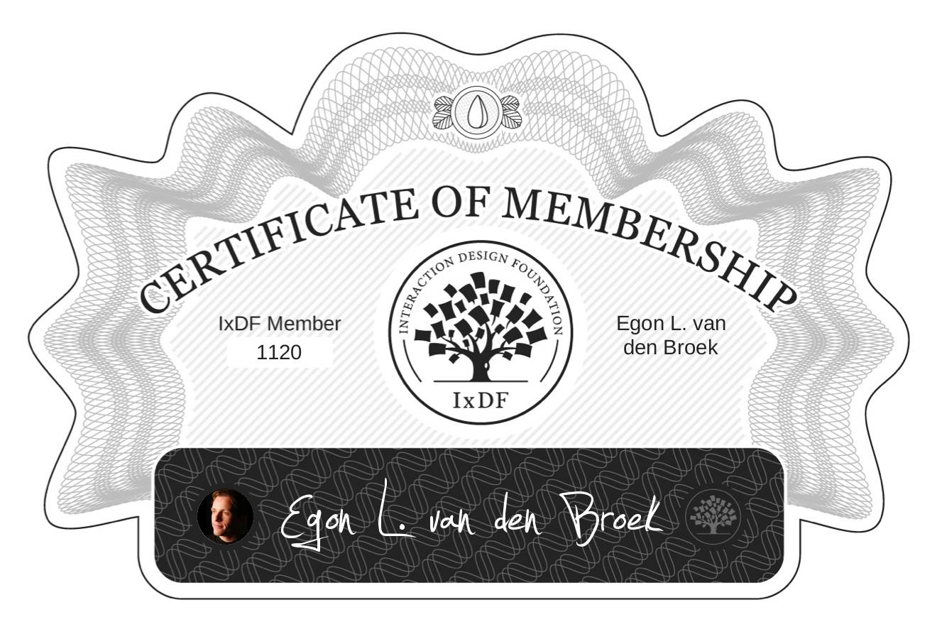 Certificate of Membership – Egon L. van den Broek