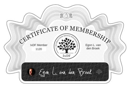 Certificate of Membership – Egon L. van den Broek