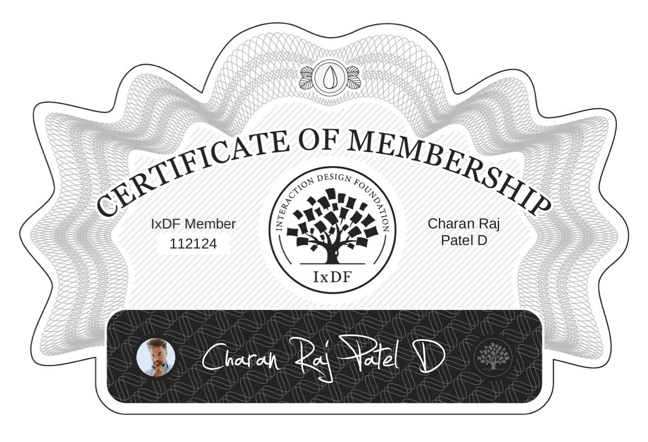 Certificate of Membership – Charan Raj Patel D