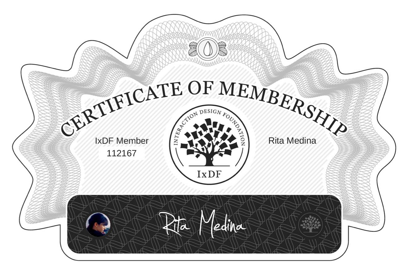 Certificate of Membership – Rita Medina