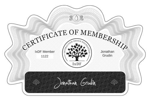 Certificate of Membership – Jonathan Grudin