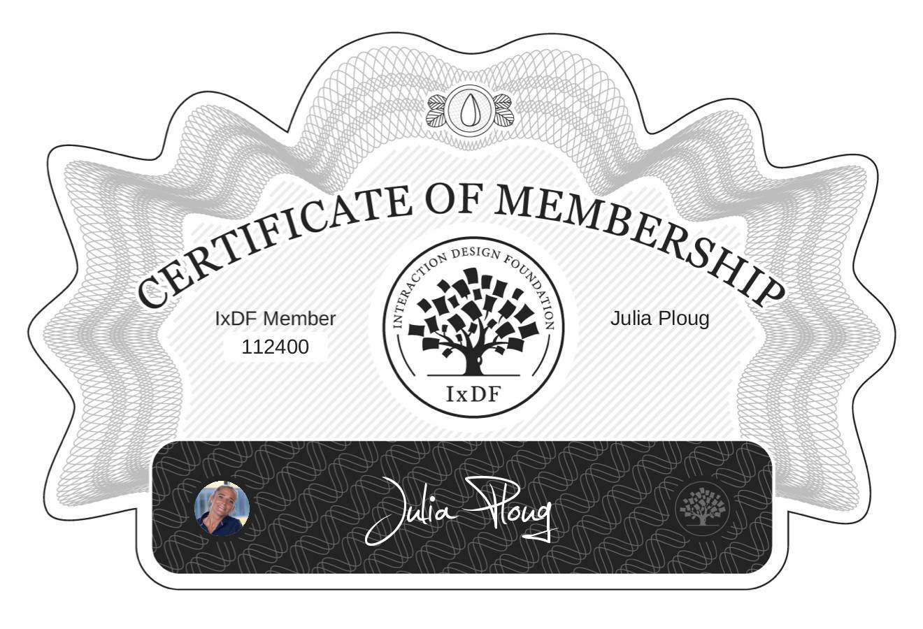 Certificate of Membership – Julia Ploug