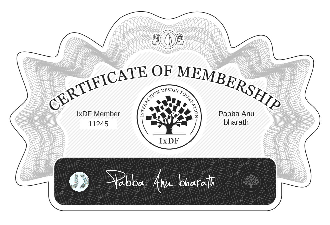 Certificate of Membership – Pabba Anu bharath