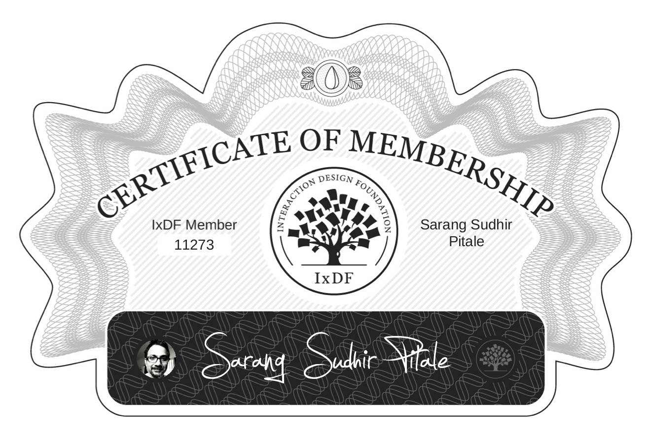 Certificate of Membership – Sarang Sudhir Pitale