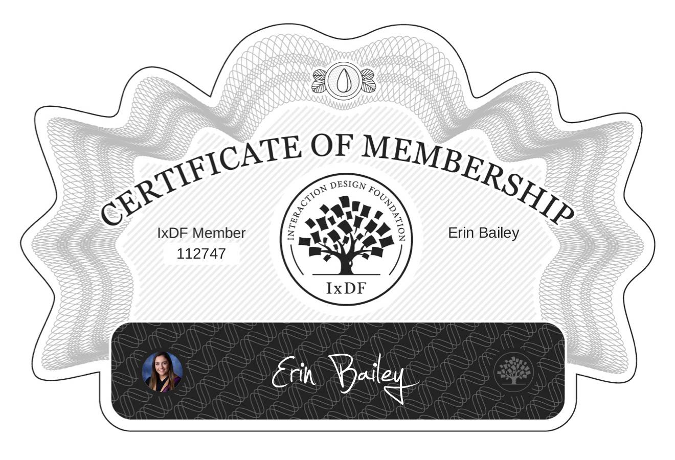 Certificate of Membership – Erin Bailey