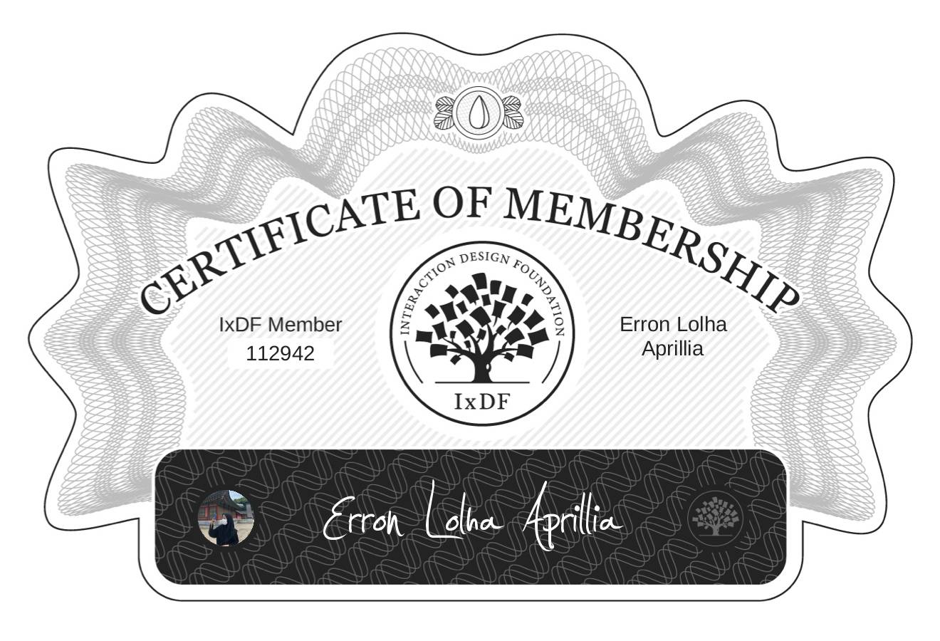 Certificate of Membership – Erron Lolha Aprillia