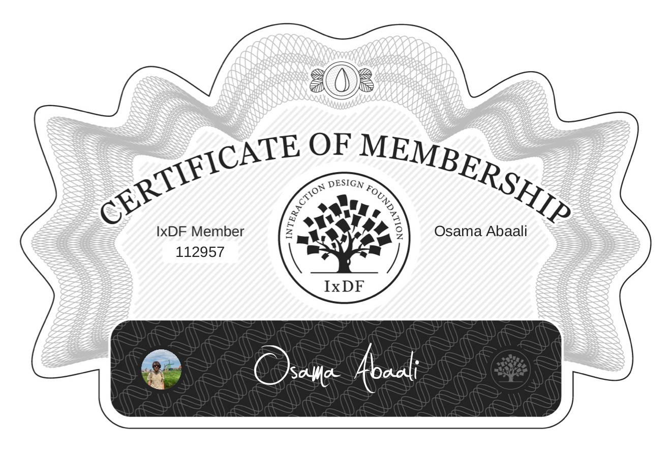 Certificate of Membership – Osama Abaali