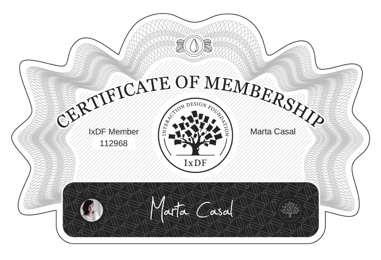 Certificate of Membership – Marta Casal