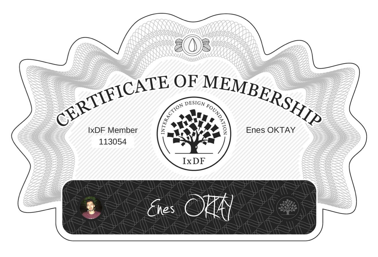 Certificate of Membership – Enes OKTAY