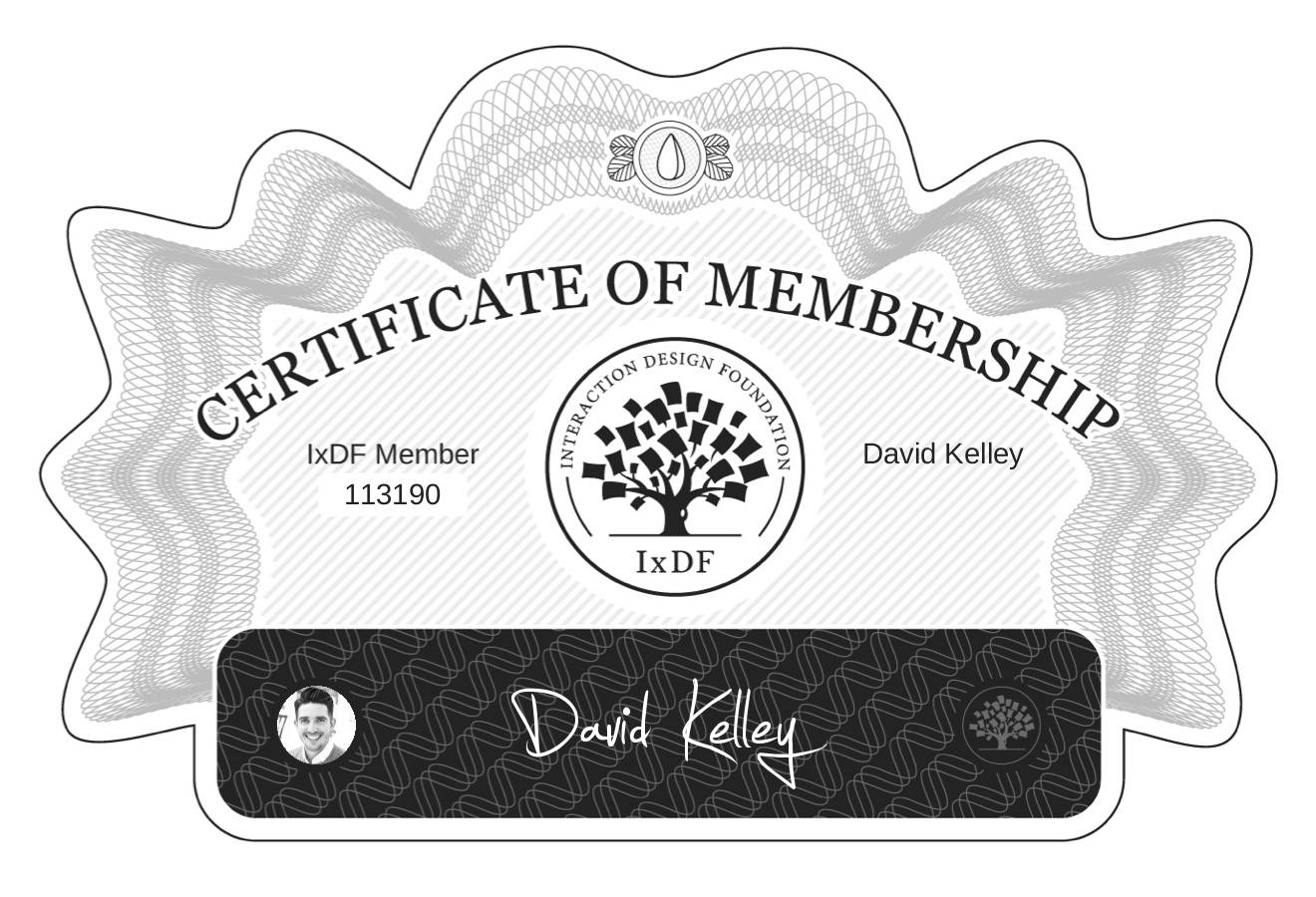 Certificate of Membership – David Kelley