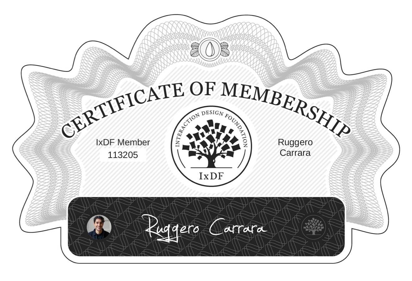 Certificate of Membership – Ruggero Carrara