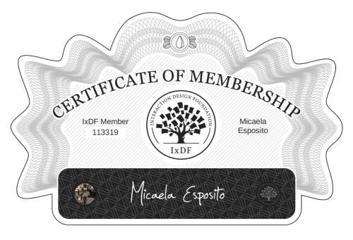 Certificate of Membership – Micaela Esposito